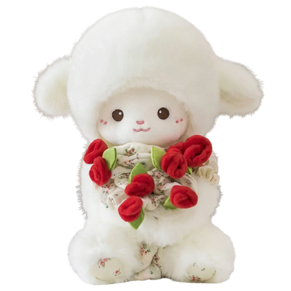 Lumasheep™-Peluche oveja con tulipanes azules