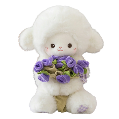 Lumasheep™-Peluche oveja con tulipanes azules